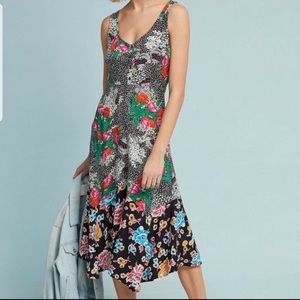 Anthropologie Maeve Violette Floral Midi Dress